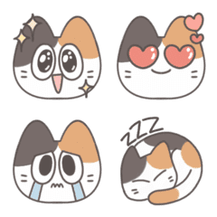 [LINE絵文字] Cute calico cat Emojiの画像