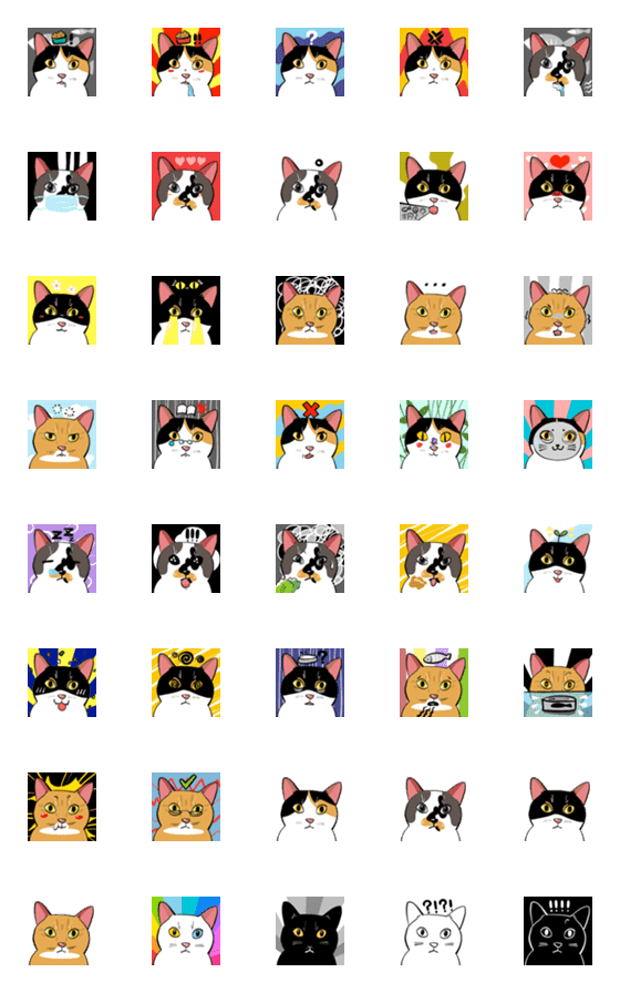 [LINE絵文字]CAT CAT CAT CAT EMOJIの画像一覧