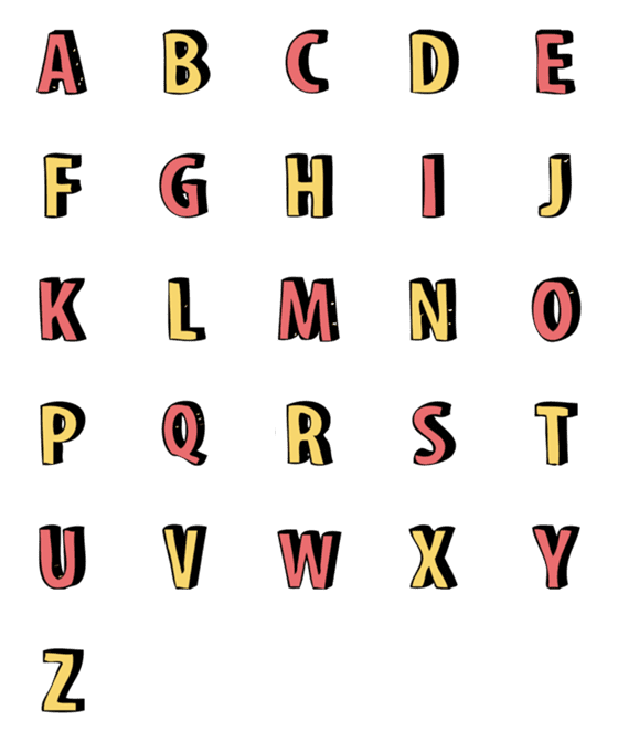 [LINE絵文字]Alphabet : Comicの画像一覧