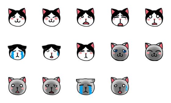 [LINE絵文字]可愛い猫たちの絵文字の画像一覧