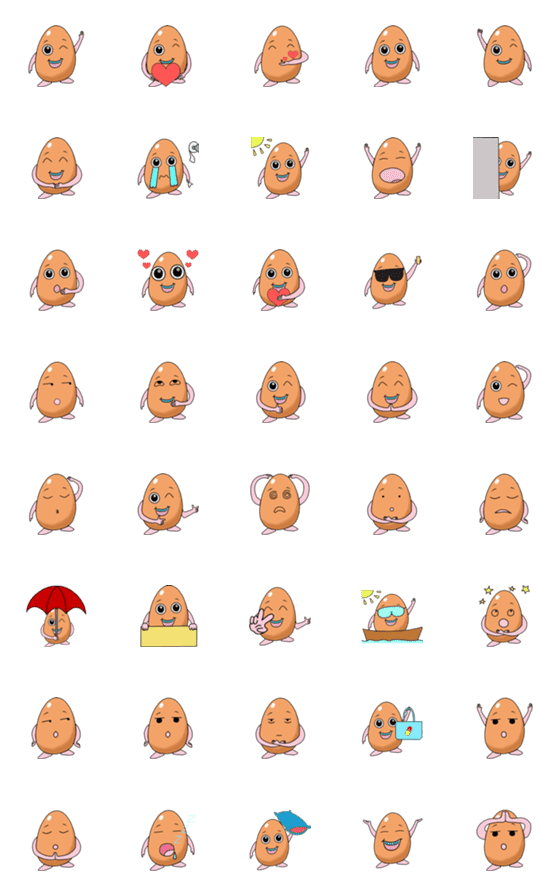 [LINE絵文字]Kai Kai Talking egg Emojiの画像一覧