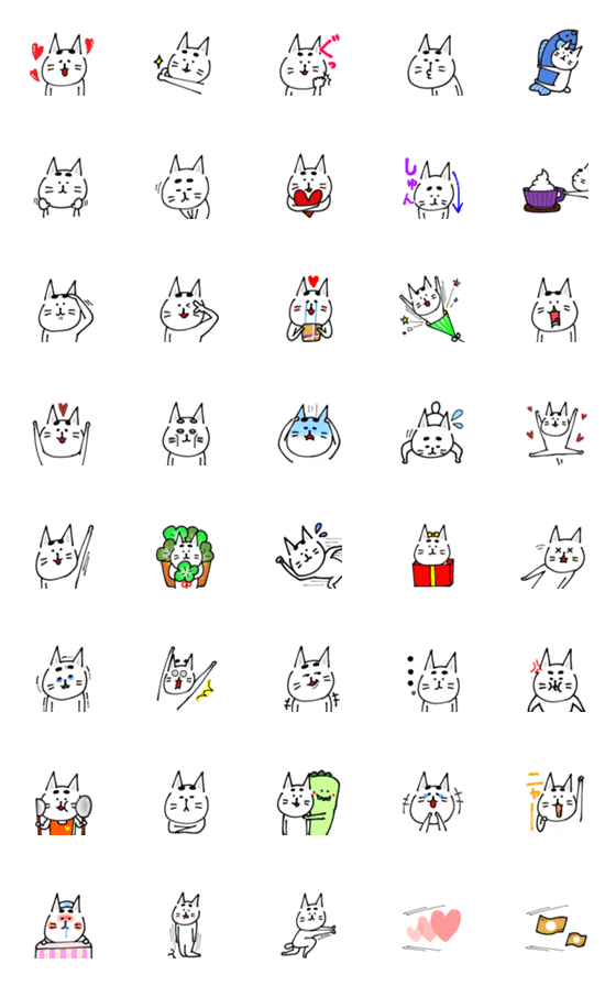 [LINE絵文字]アナログ猫のおっさん2の画像一覧