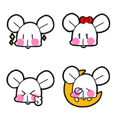 [LINE絵文字] White mouse_geegee's emojiの画像