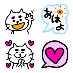 [LINE絵文字] 太眉ネコの画像