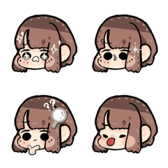 [LINE絵文字] Emoji for Short hair girlの画像