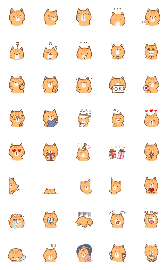 [LINE絵文字]OrangeCatの画像一覧