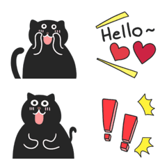 [LINE絵文字] かわいい黒猫♡メッセージの画像