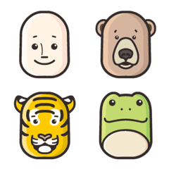 [LINE絵文字] Simple face animals and signの画像