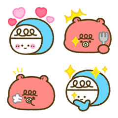 [LINE絵文字] weiwei and mokabear EMOJI ！の画像