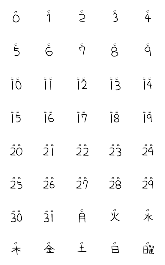 [LINE絵文字]シンプルに数字の画像一覧