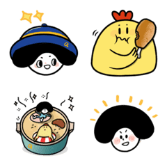 [LINE絵文字] Mushroom and Yellow Chickの画像