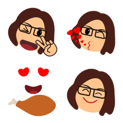 [LINE絵文字] Glasses peach emojiの画像