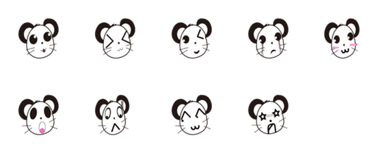 [LINE絵文字]Panda Pa-Pa Emojiの画像一覧