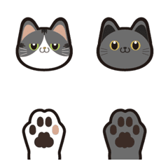 [LINE絵文字] 猫のごましお絵文字の画像