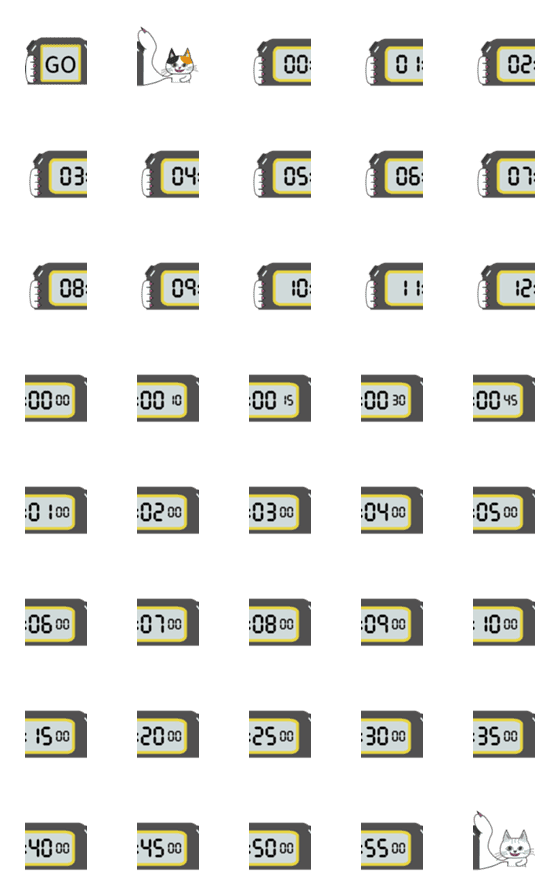 [LINE絵文字]ストップウォッチ 作成キットの画像一覧
