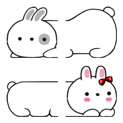 [LINE絵文字] Rice gray rabbit expression stickerの画像