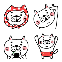 [LINE絵文字] 色々絵文字“白い猫だよ”の画像