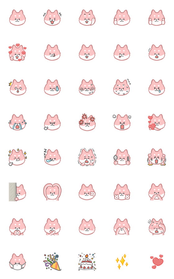 [LINE絵文字]Pink Shiba SIBAの画像一覧