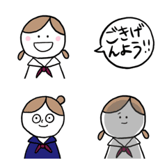 [LINE絵文字] 女子学生絵文字の画像