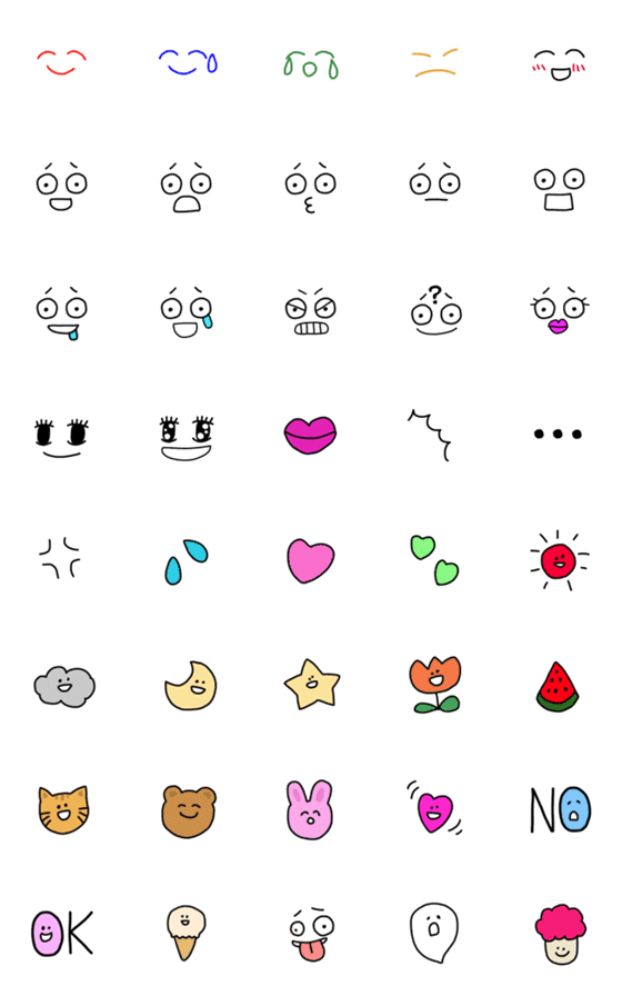 [LINE絵文字]tegakino emojiの画像一覧