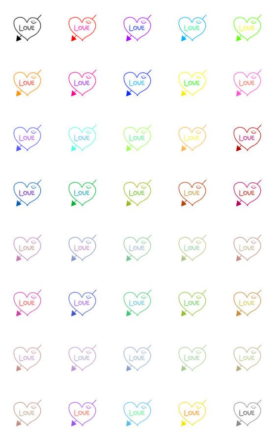 [LINE絵文字]矢が刺さったハートの画像一覧