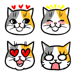 [LINE絵文字] 三毛猫ちゃんの絵文字の画像