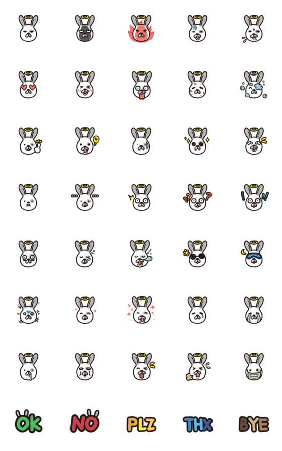 [LINE絵文字]MINI RABBIT MARUの画像一覧