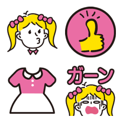 [LINE絵文字] ピンクとツインテール♡の画像