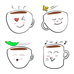 [LINE絵文字] Smile coffee break  Emojiの画像