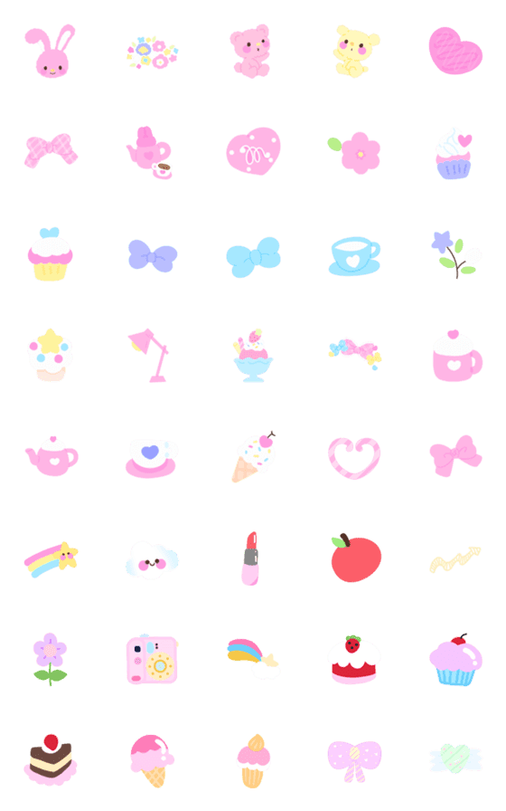 [LINE絵文字]Cute Pastel3の画像一覧