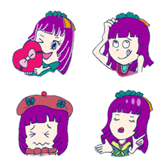 [LINE絵文字] Lucky little purpleの画像