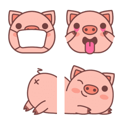 [LINE絵文字] funny pig emojiの画像