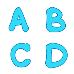 [LINE絵文字] ABCD Letter in blueの画像