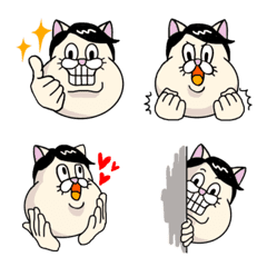 [LINE絵文字] 七三分けの三毛猫ミケおさんの画像