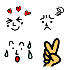 [LINE絵文字] Simple face emoji for everyoneの画像