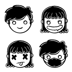 [LINE絵文字] Dead-Eyed Boy ＆ Girlの画像