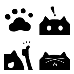 [LINE絵文字] half black catの画像