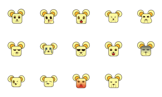 [LINE絵文字]little yellow mouseの画像一覧