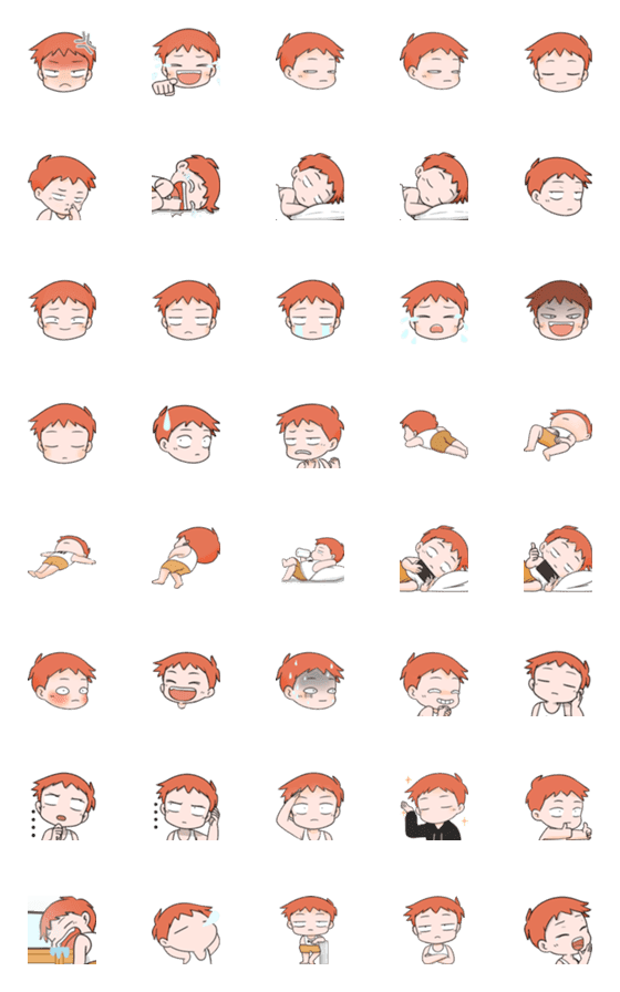 [LINE絵文字]Redhead Boyの画像一覧