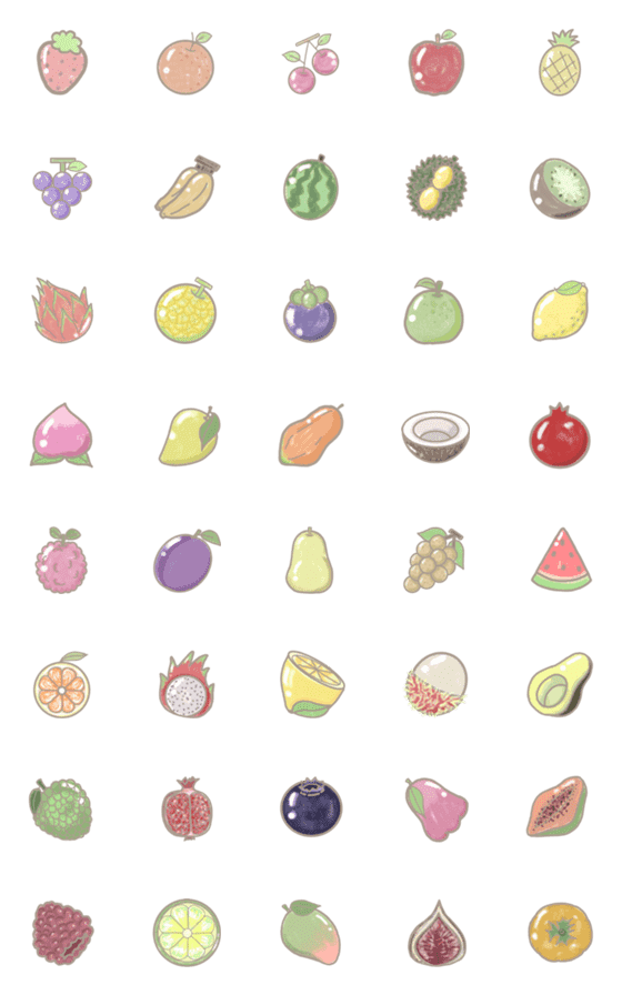 [LINE絵文字]set fruiteの画像一覧