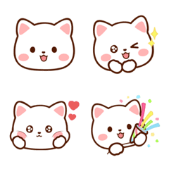 [LINE絵文字] Shiro Meow Emojiの画像