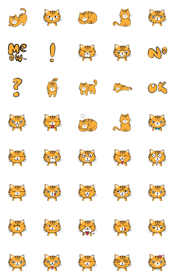 [LINE絵文字]round round Ginger catの画像一覧