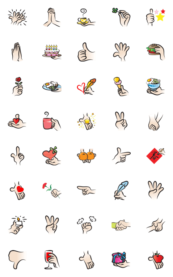 [LINE絵文字]cartoon hand talkの画像一覧