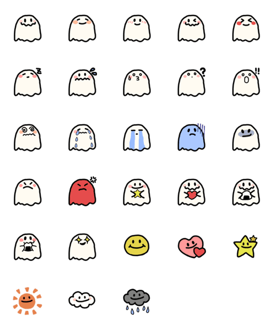 [LINE絵文字]fluffy ghostの画像一覧