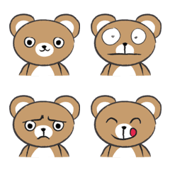 [LINE絵文字] round face brown bearの画像