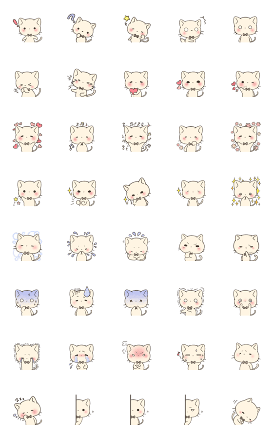 [LINE絵文字]Whimsical cat emotionsの画像一覧