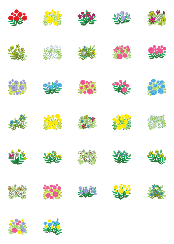 [LINE絵文字]Send you a bunch of flowers every dayの画像一覧