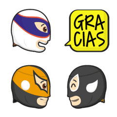 [LINE絵文字] プロレス ルチャドール トリオ 横顔 絵文字の画像