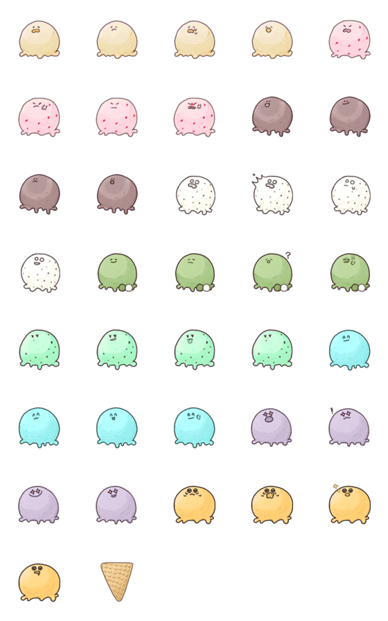 [LINE絵文字]ice cream  octopusの画像一覧