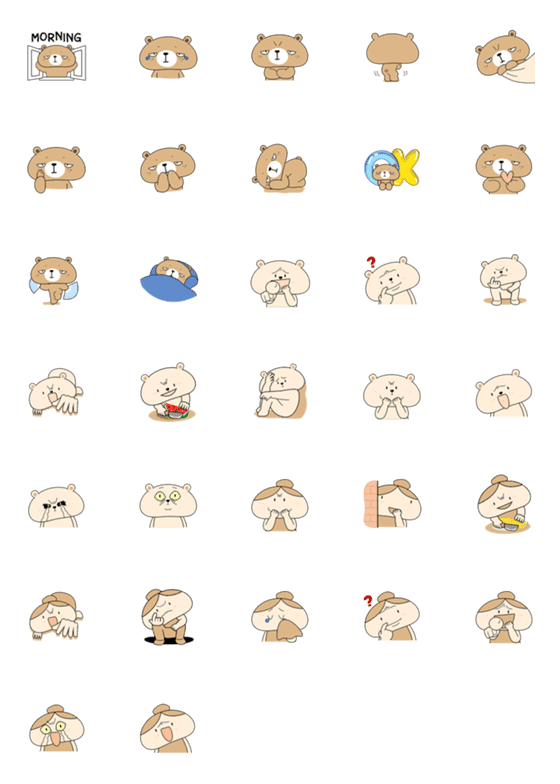 [LINE絵文字]Z bear bear V.5の画像一覧